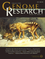 Cover of Genome Research journal issue featuring a look at the reduced genetic diversity of extinct species and showing a large ancient cat called a Tasmanian tiger